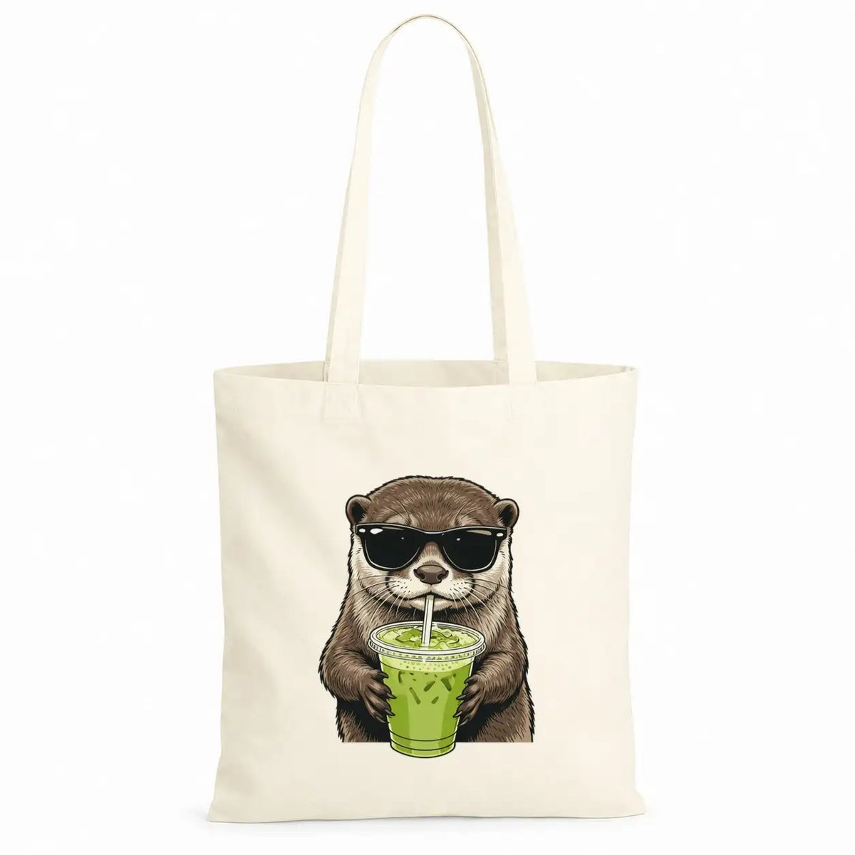 Baumwolltasche - Otter Sonnenbrille Matcha-Drink