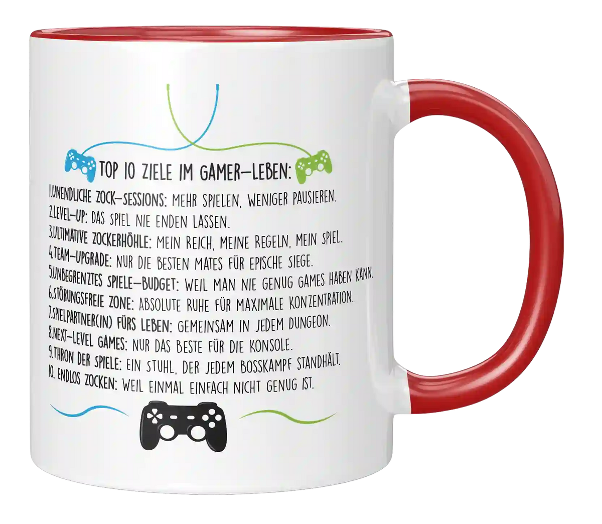 Tasse - 10 Ziele im Gamer