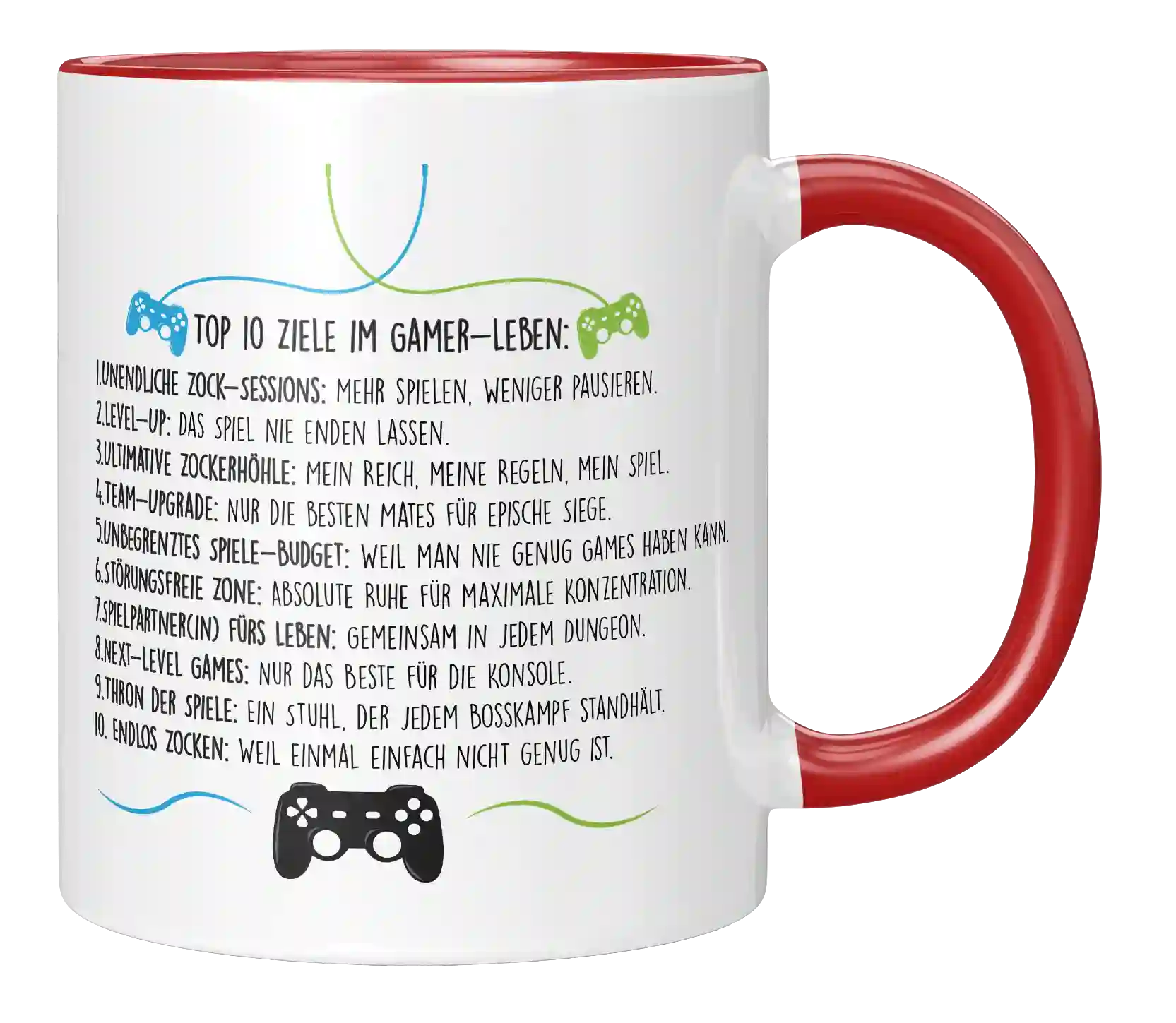 Tasse - 10 Ziele im Gamer