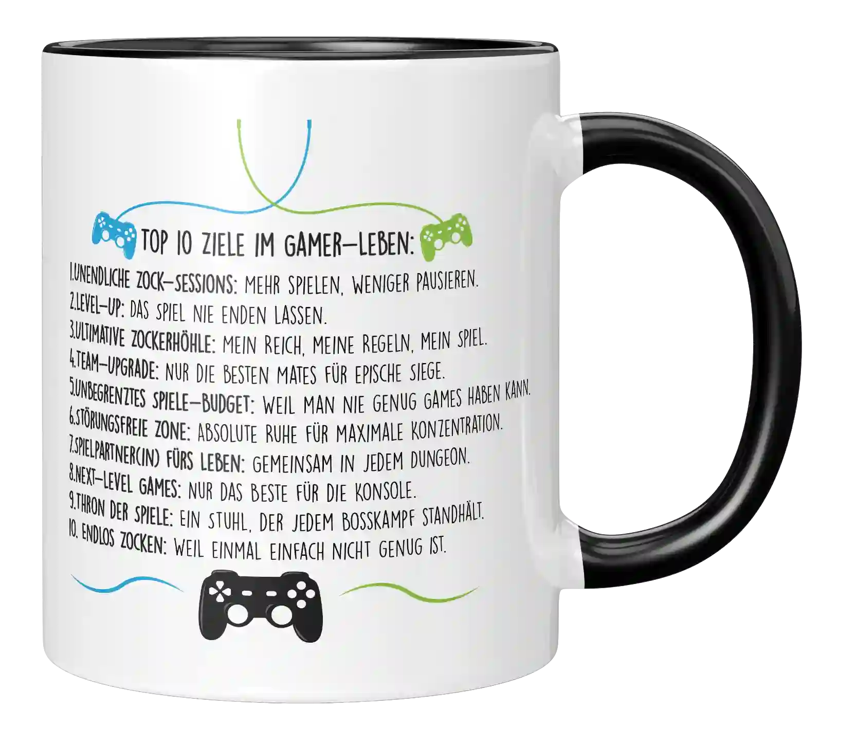 Tasse - 10 Ziele im Gamer