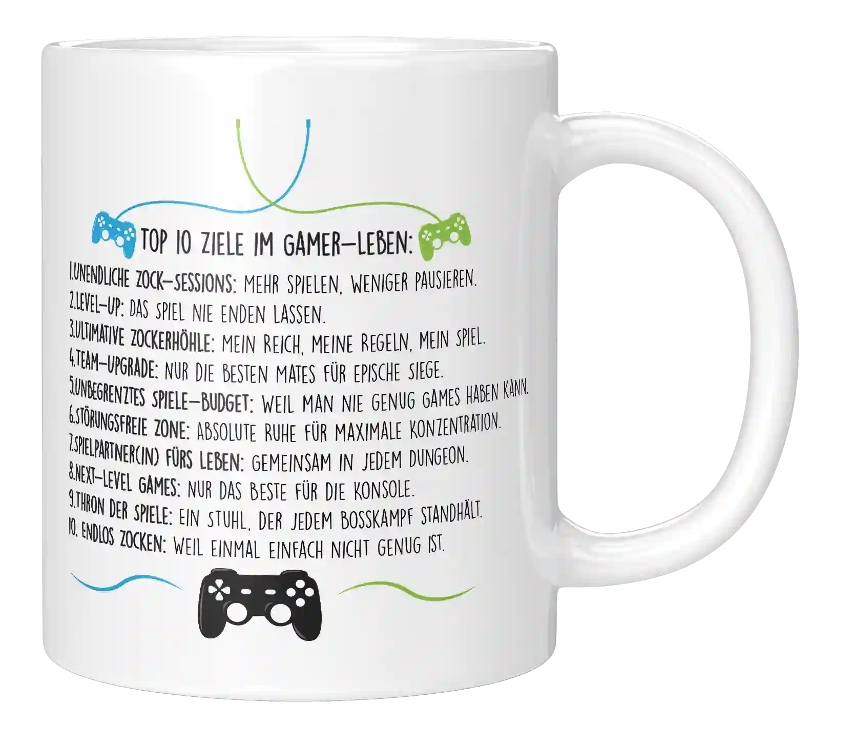 Tasse - 10 Ziele im Gamer