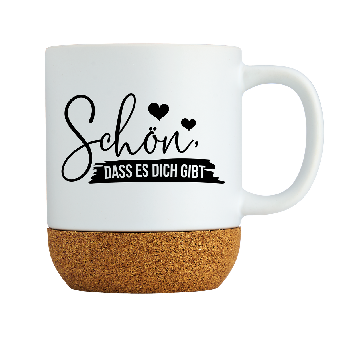 Tasse mit Korksockel- Schön, dass es dich gibt - Geschenkeperlen.de