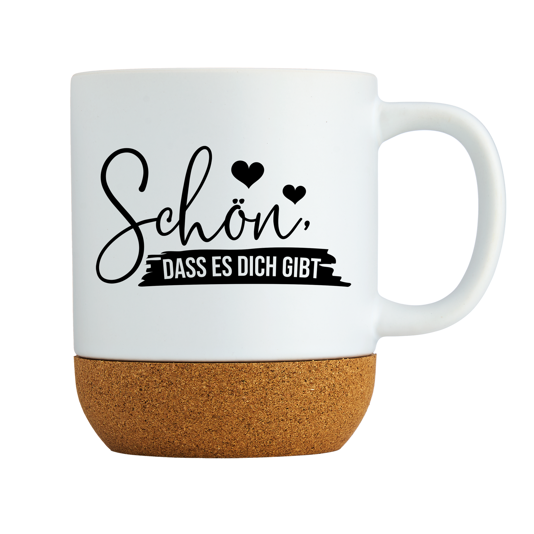 Tasse mit Korksockel- Schön, dass es dich gibt - Geschenkeperlen.de
