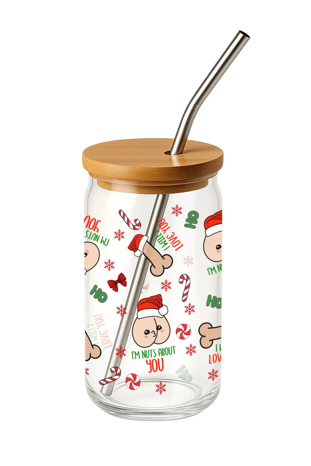 Glas mit Deckel - I will love you