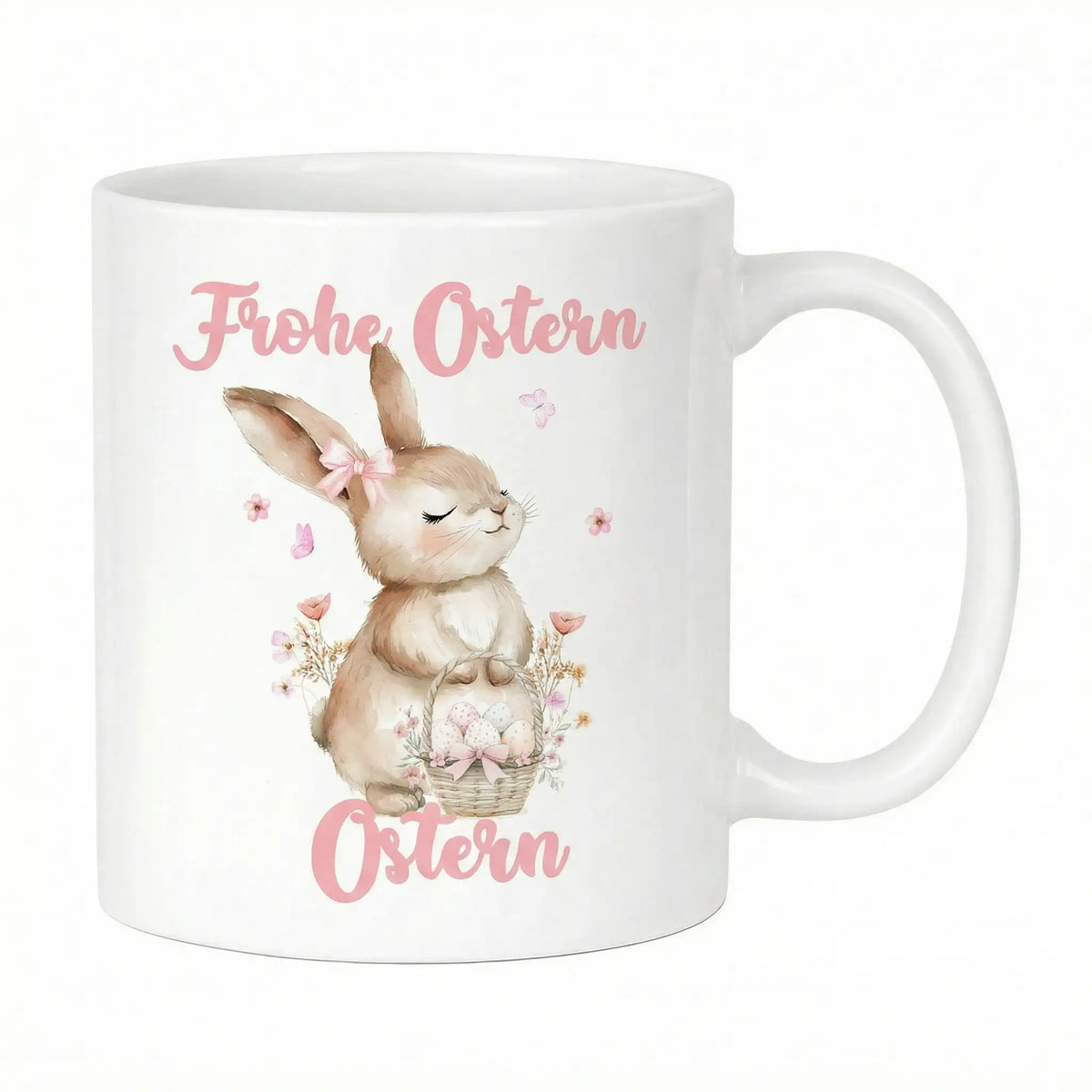Tasse - Frohe Ostern mit Rosa Schrift