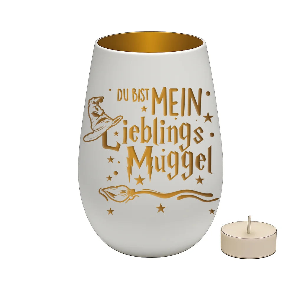Windlicht - Du bist mein Lieblingsmuggel
