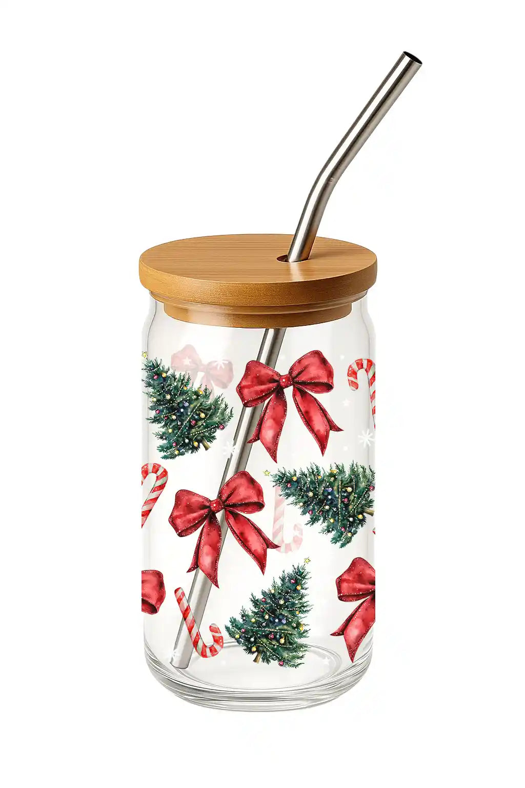 Glas mit Deckel - Rote Schleife