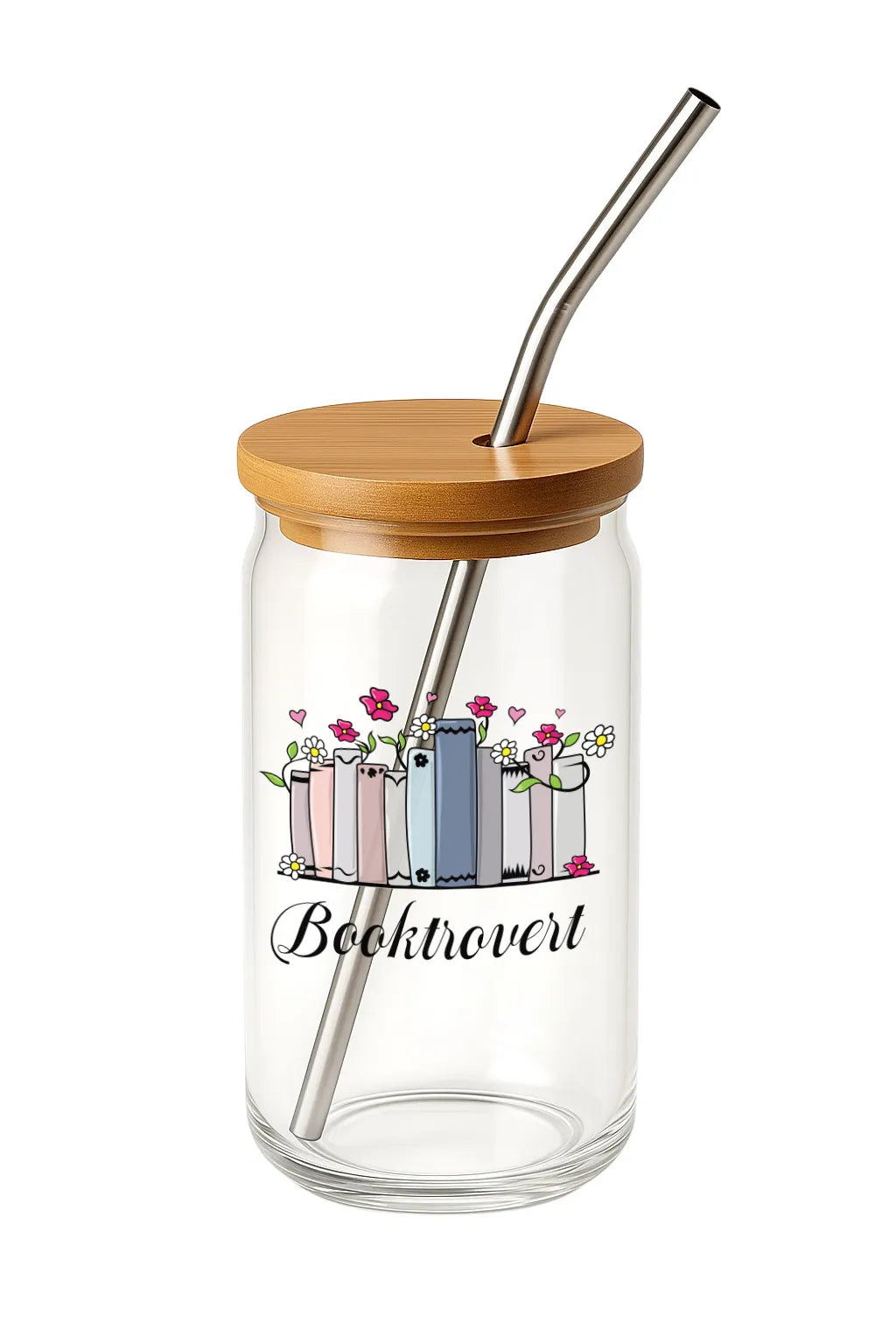 Glas mit Deckel - Booktrovert