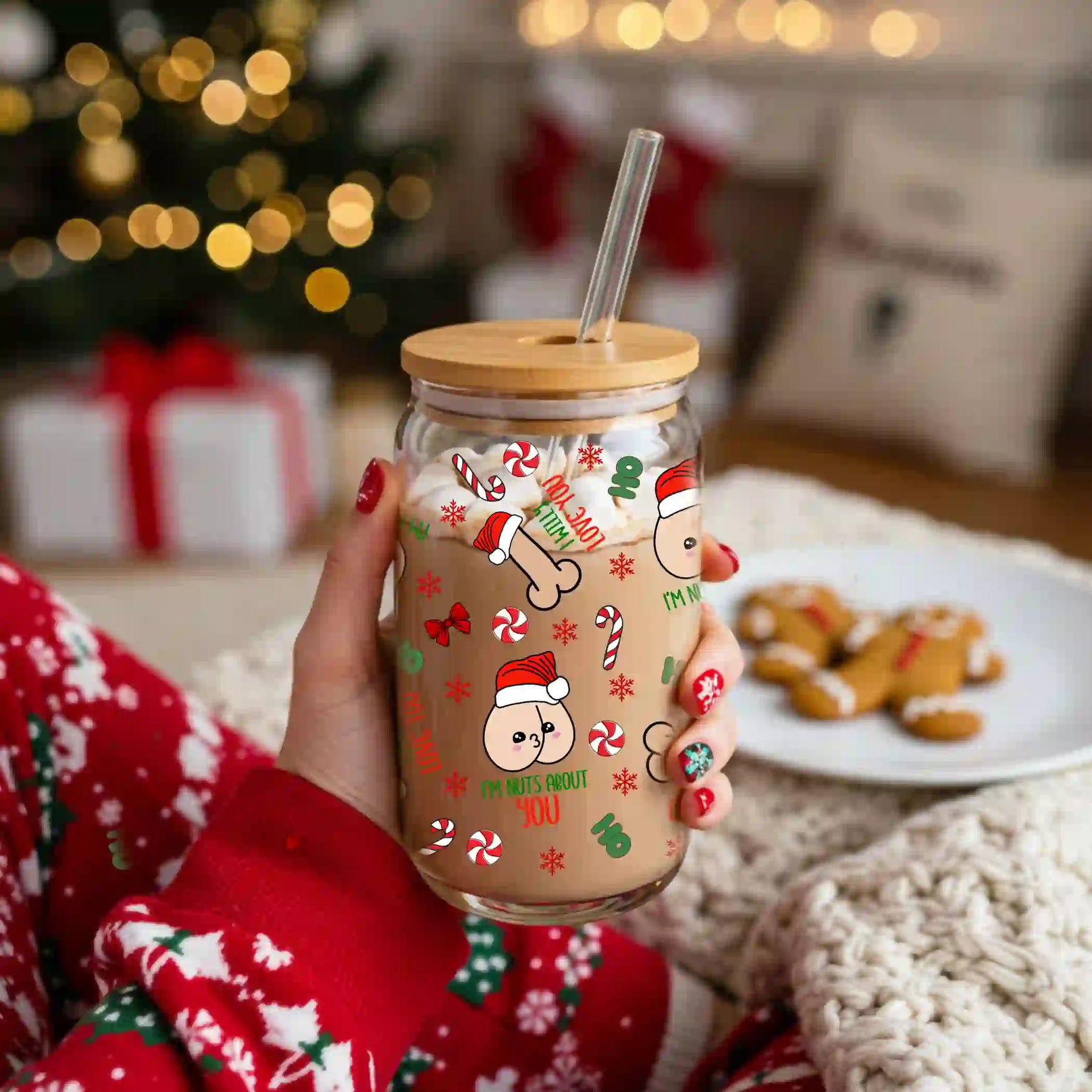 Glas mit Deckel - I will love you