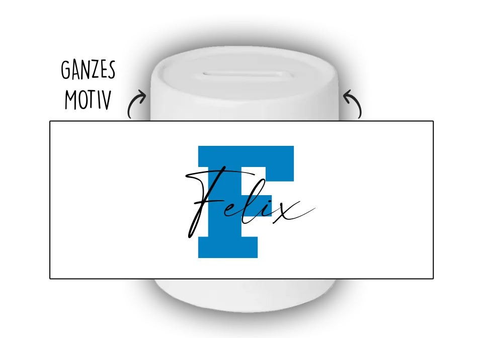 Blanco Spardose mit Motiv Beispiel Kopie - Copy