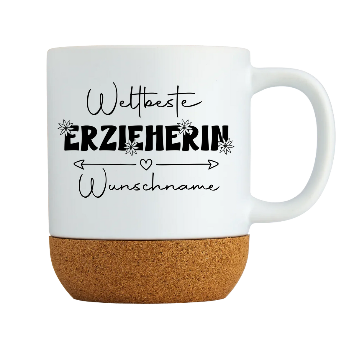 Tasse mit Korksockel - Weltbeste Erzieherin - Geschenkeperlen.de
