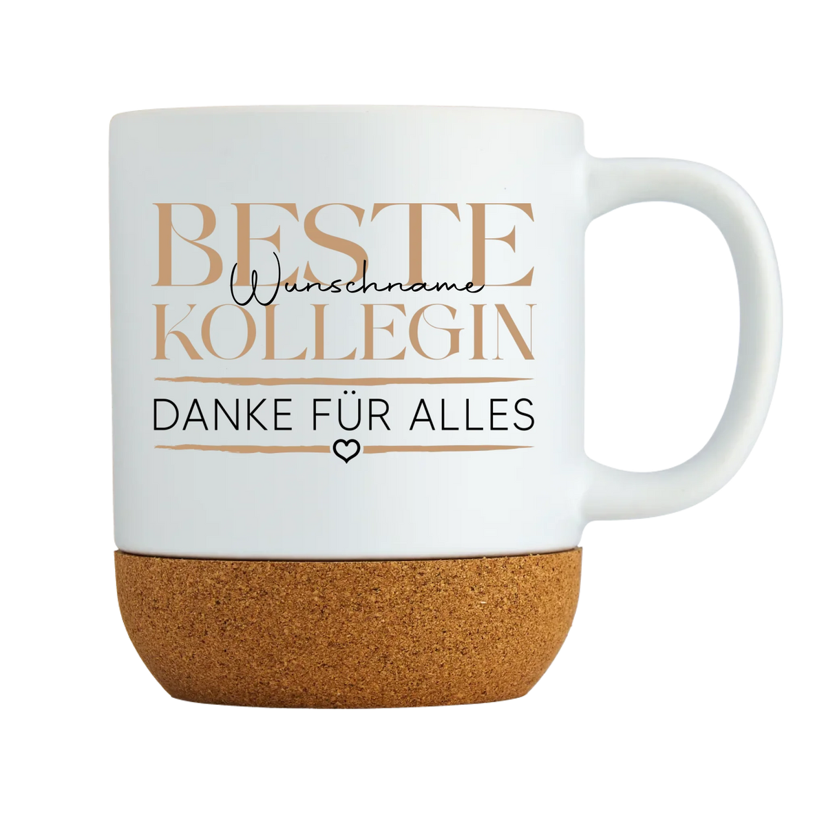 Tasse mit Korksockel - Beste Kollegin - Geschenkeperlen.de