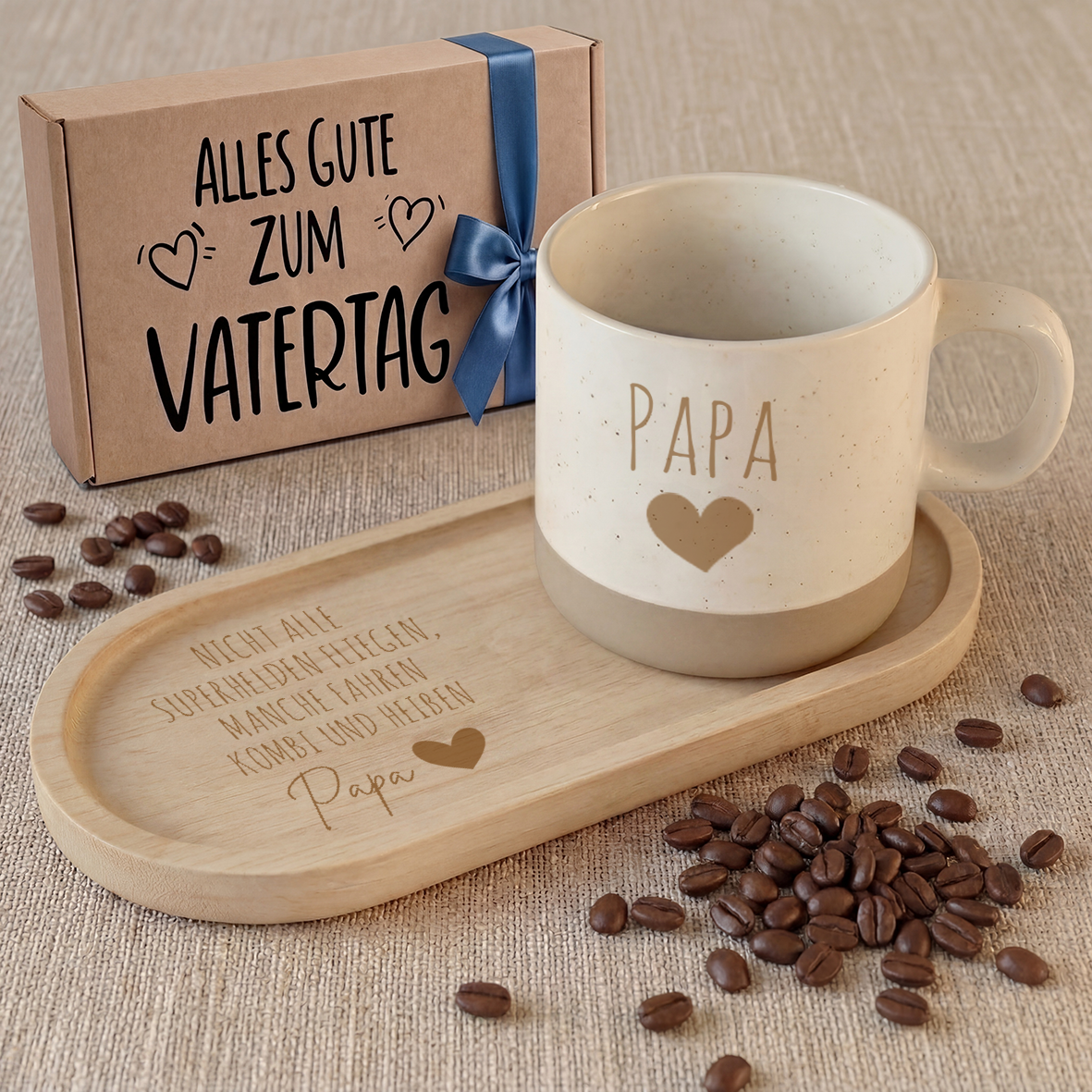 Geschenkset - Tasse + Tablett - Nicht alle Superhelden fliegen (Papa)