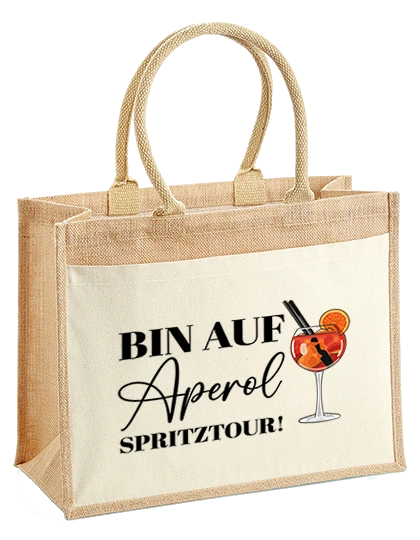 Jutetasche - Bin auf Aperol Spritztour!