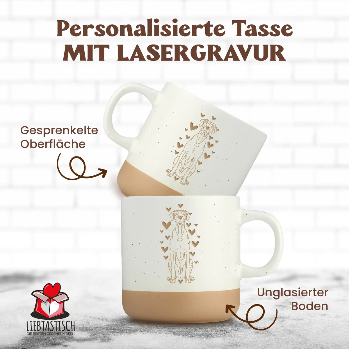 Tasse mit Gravur - Deutschdogge