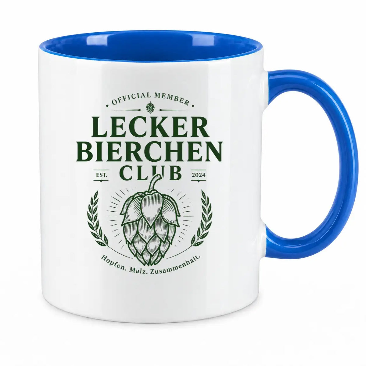 LIEBTASTISCH® Tasse mit Spruch - Official Member Lecker Bierchen Club Est. 2024 Hopfen. Malz - lustige Kaffeetasse Bier Geschenk für Männer - Sauf Tshirt - {FARBE}