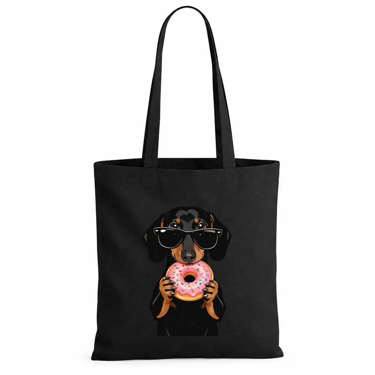 Baumwolltasche - Dackel Sonnenbrille Donut