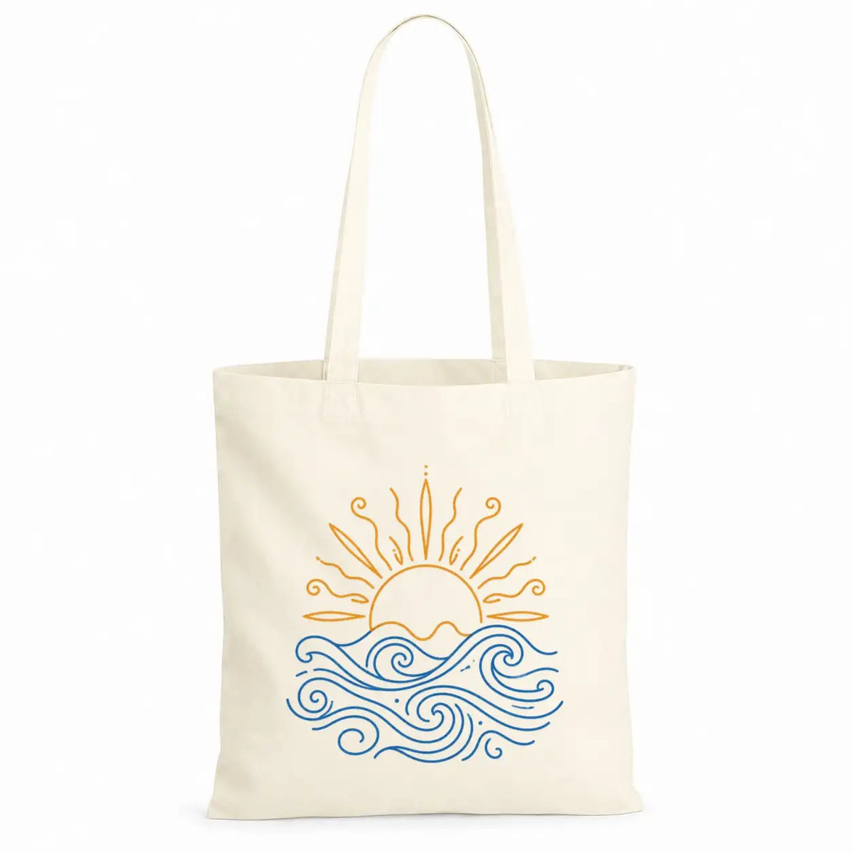 Baumwolltasche - Sonne über Wellen