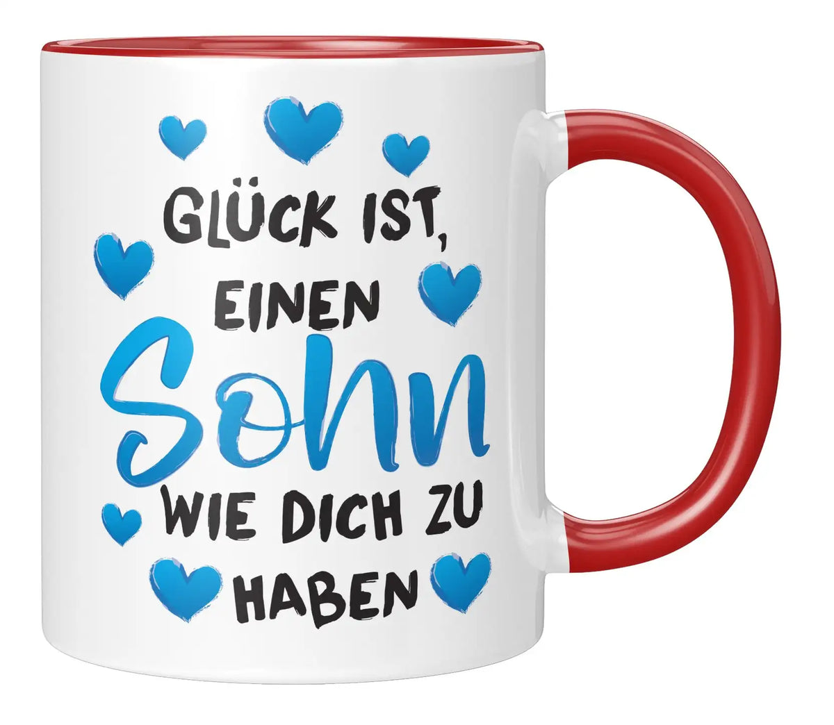 Tasse - Glück ist, einen Sohn wie dich zu haben - Rot