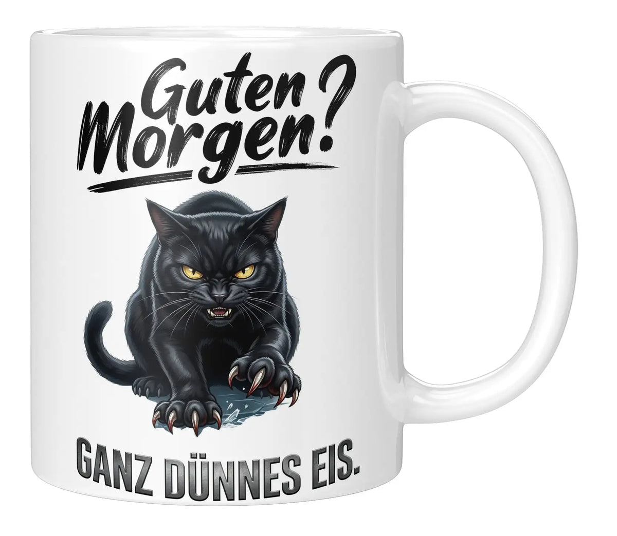 Tasse - Guten Morgen! Ganz dünnes Eis. - Weiss