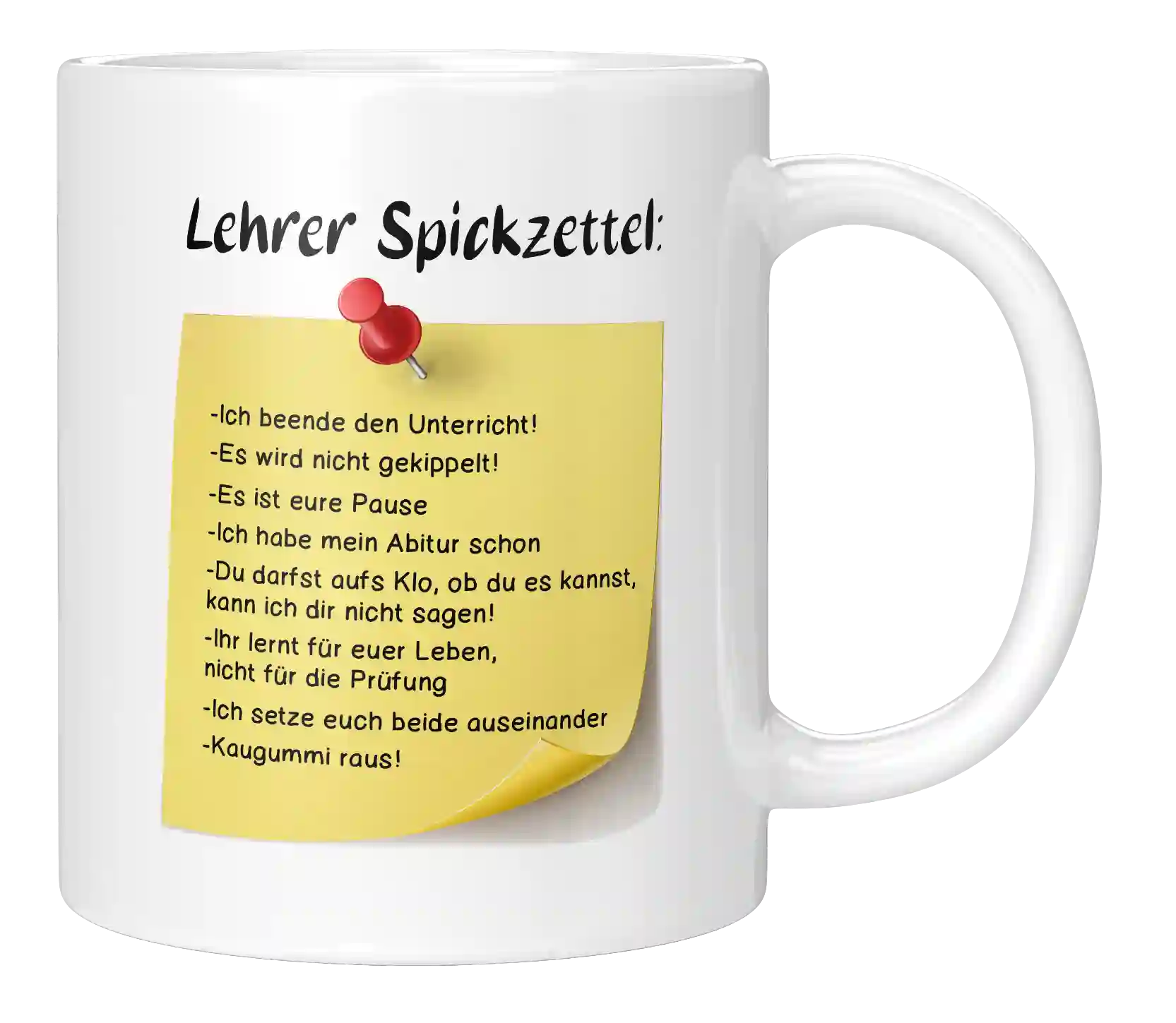 Tasse - Lehrer Spickzettel