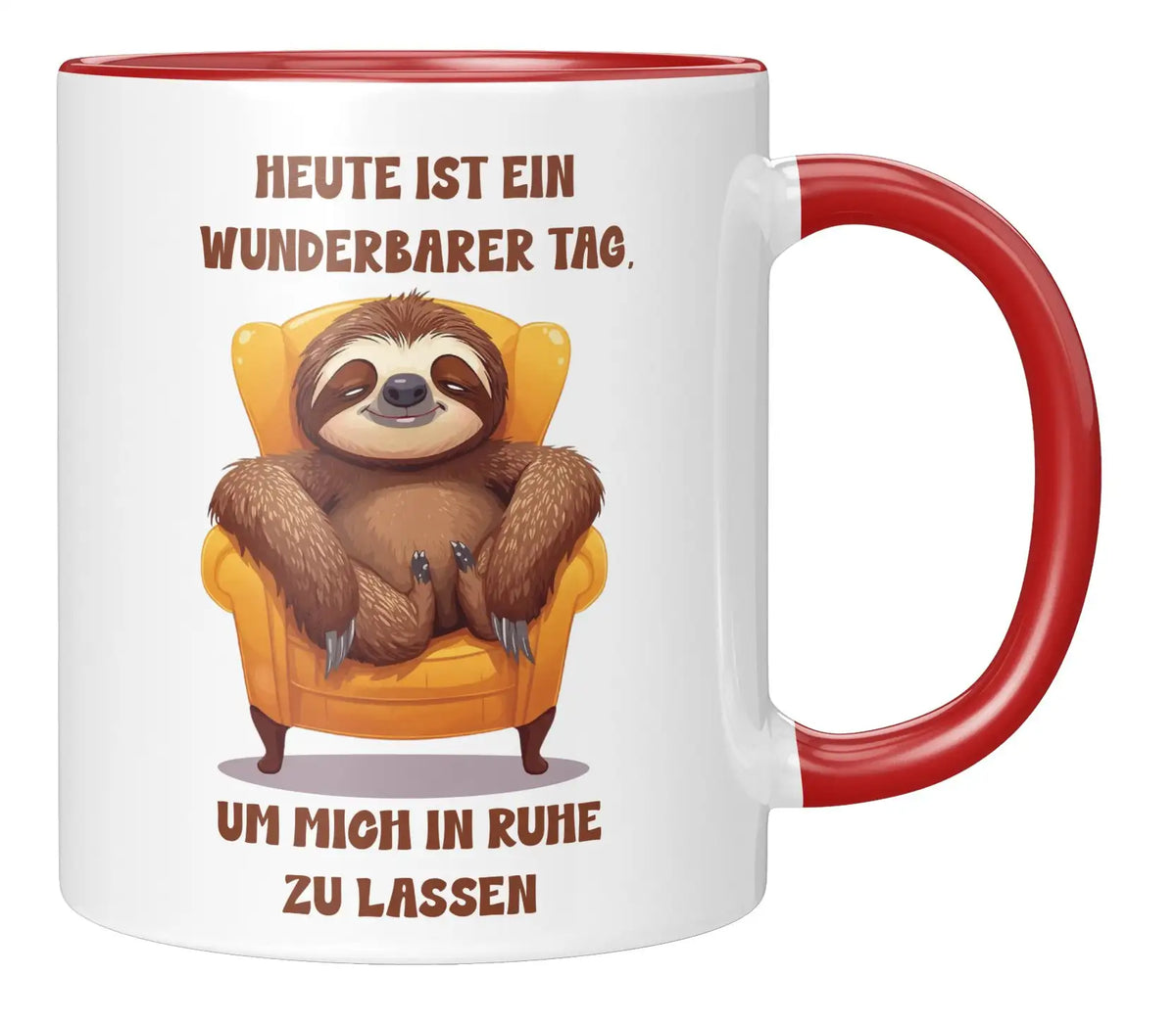 Tasse - Heute ist ein wunderbarer Tag, um mich in Ruhe zu lassen - Rot