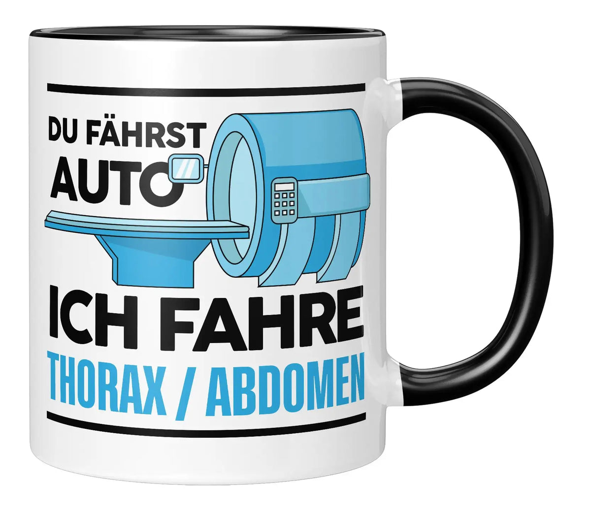 Tasse - Du fährst Auto ich fahre Thorax / Abdomen - Schwarz