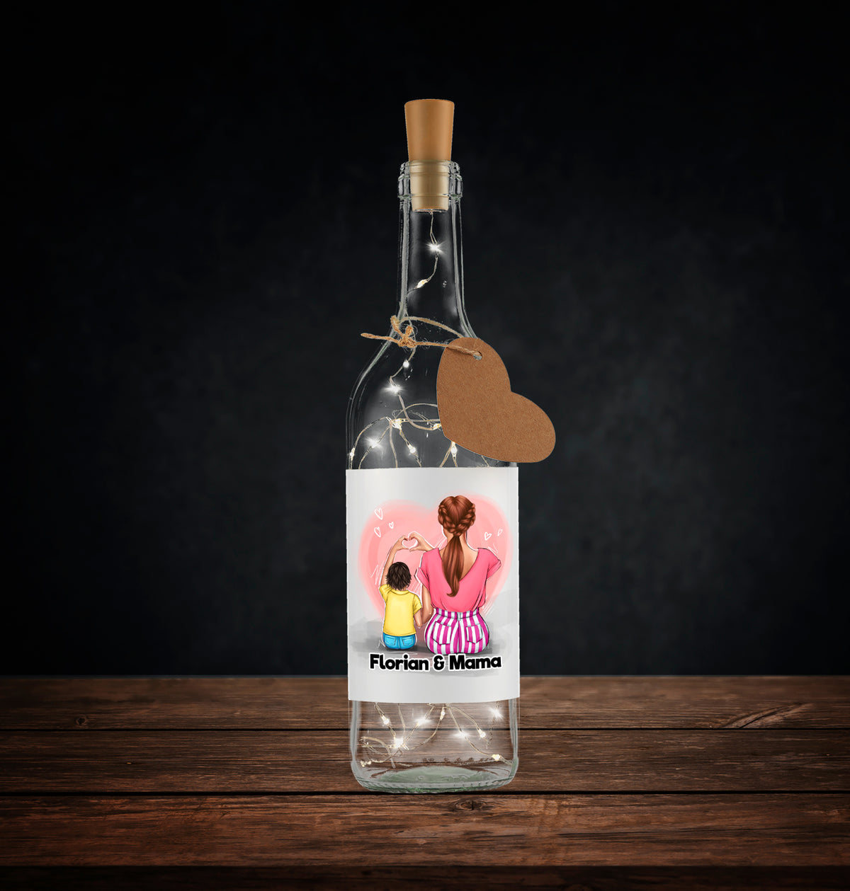Flaschenlicht - Mama & Sohn