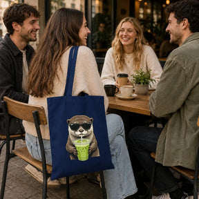 Baumwolltasche - Otter Sonnenbrille Matcha-Drink