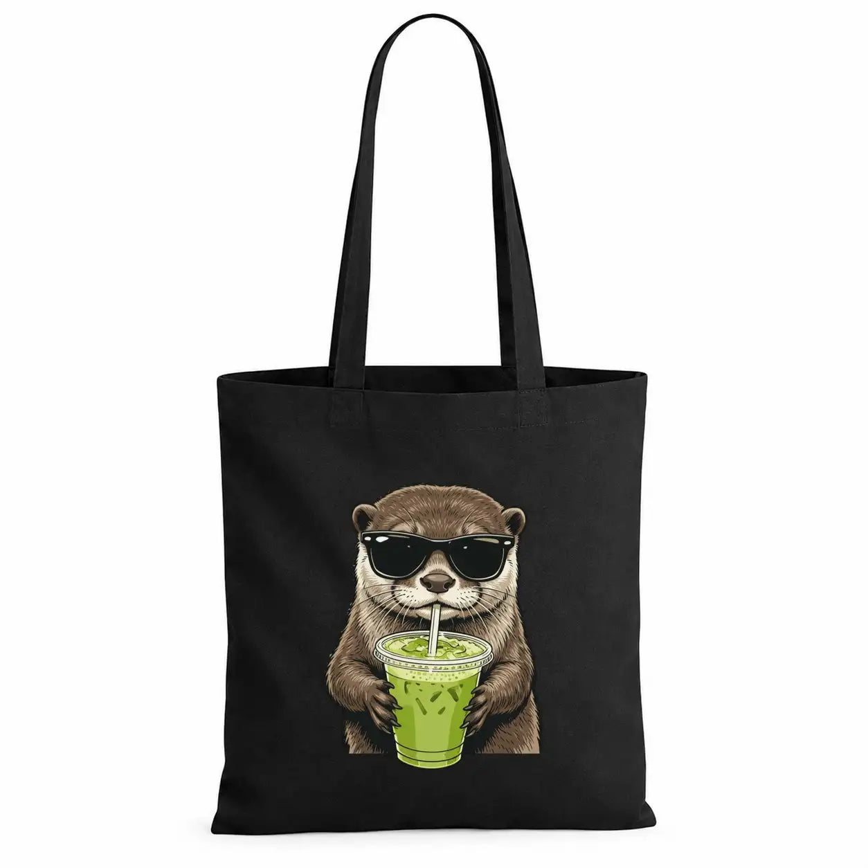 Baumwolltasche - Otter Sonnenbrille Matcha-Drink