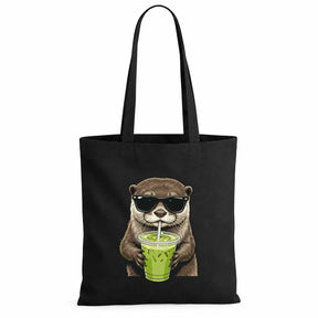 Baumwolltasche - Otter Sonnenbrille Matcha-Drink