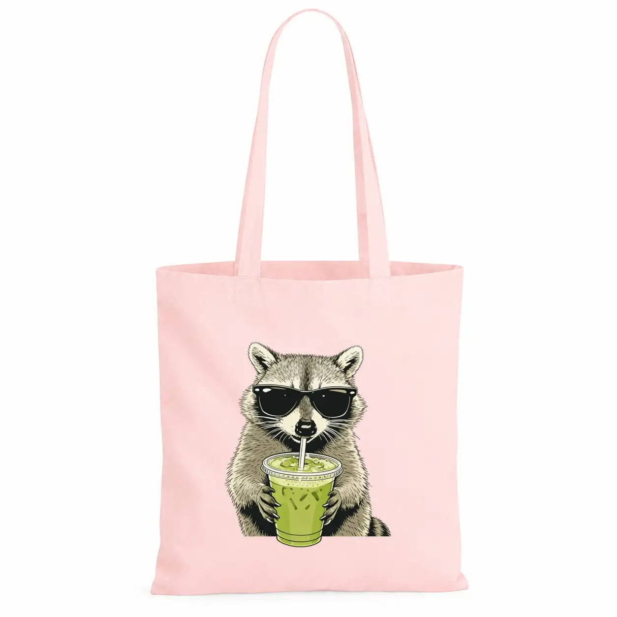 Baumwolltasche - Waschbär Sonnenbrille Matcha