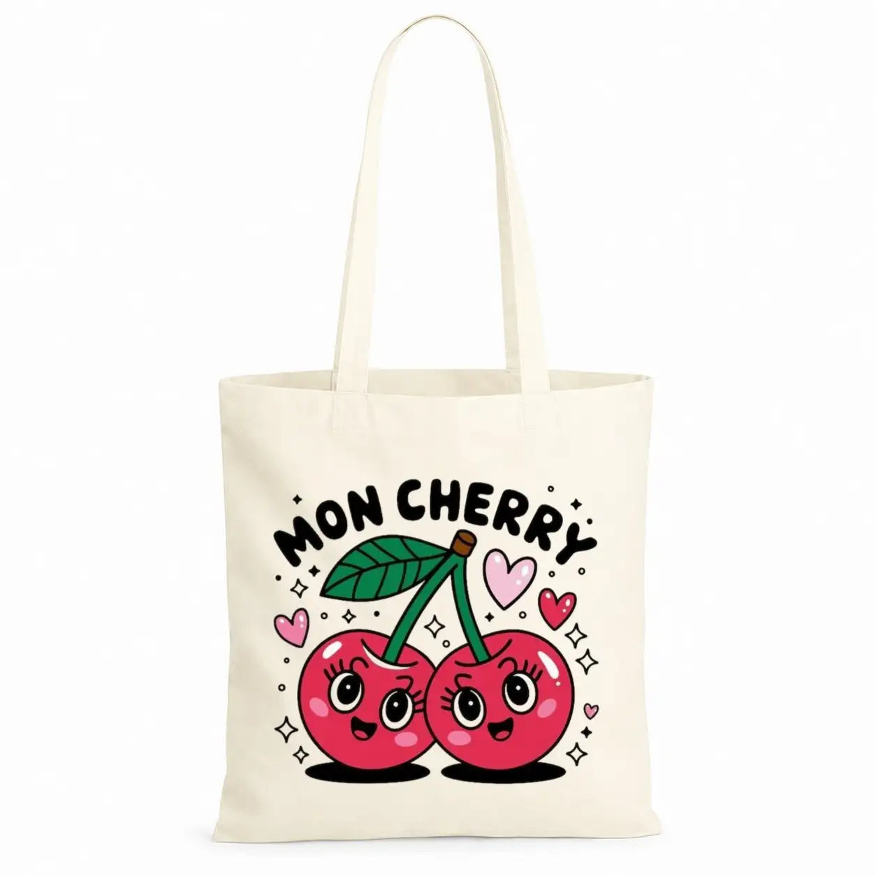 Baumwolltasche - Kirschen & Animalprint - Motiv nach Wahl