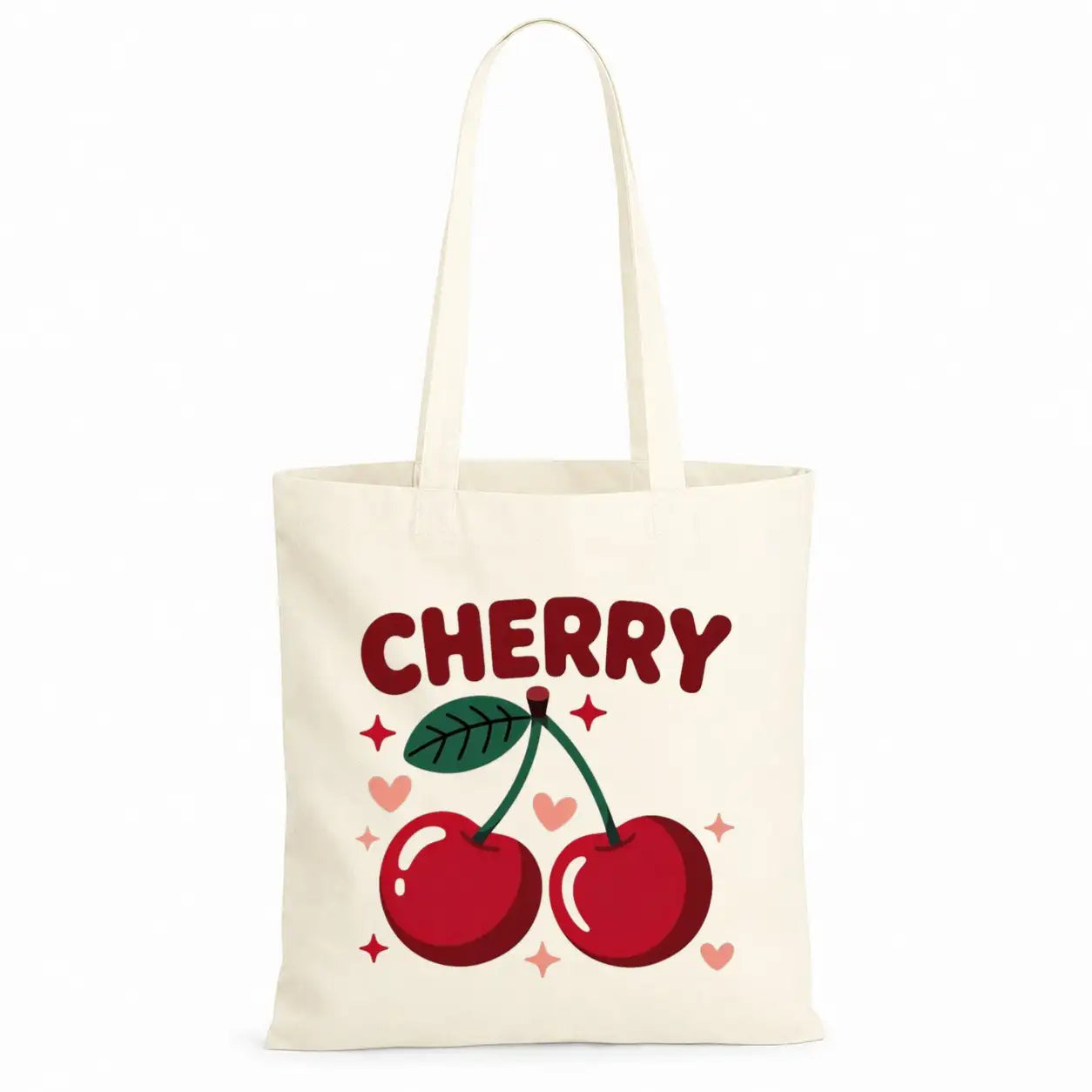 Baumwolltasche - Kirschen & Animalprint - Motiv nach Wahl
