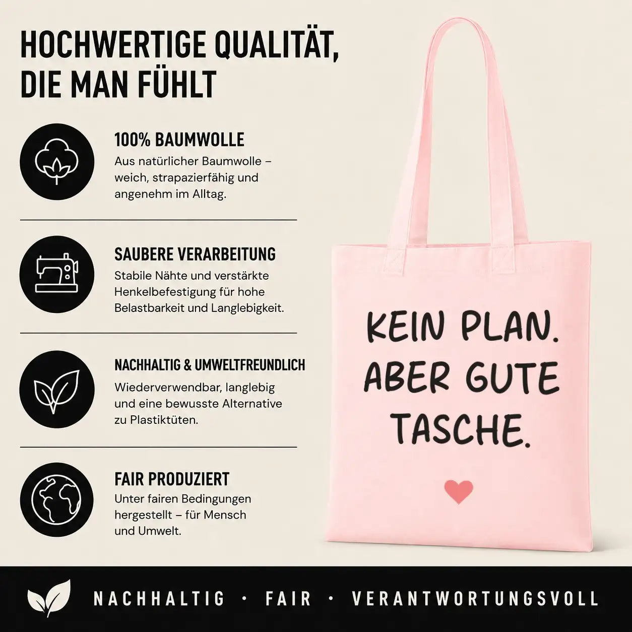 Baumwolltasche - Sprüche & Statements - Motiv nach Wahl