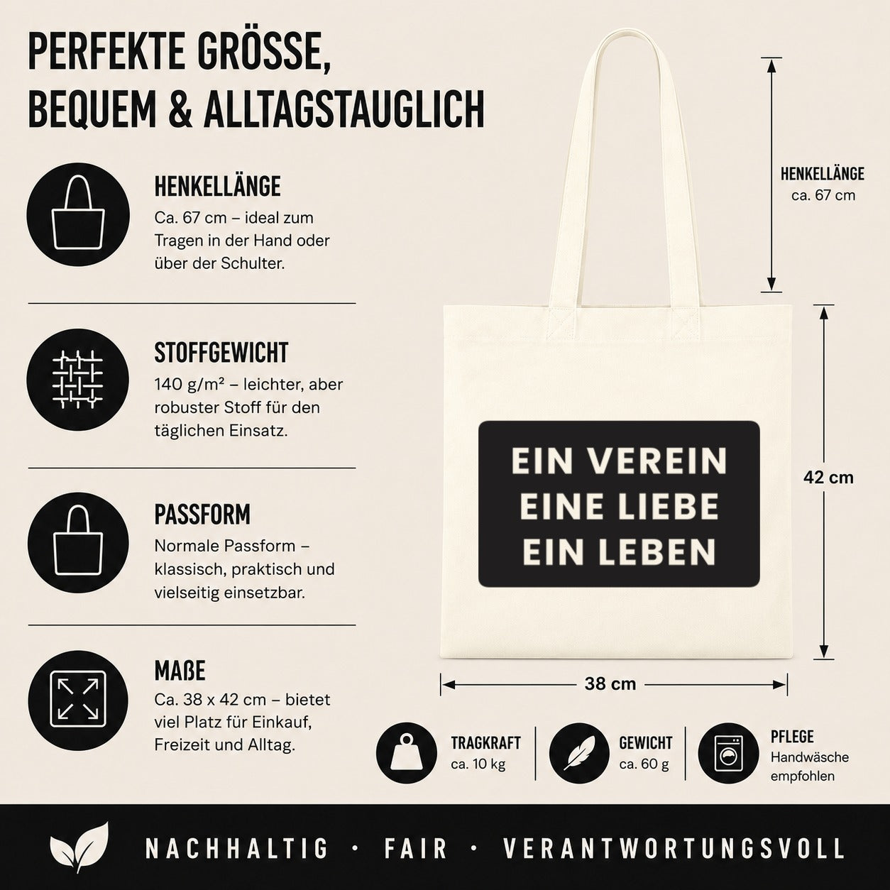 Baumwolltasche - Fussball Fan Motive - Motiv nach Wahl