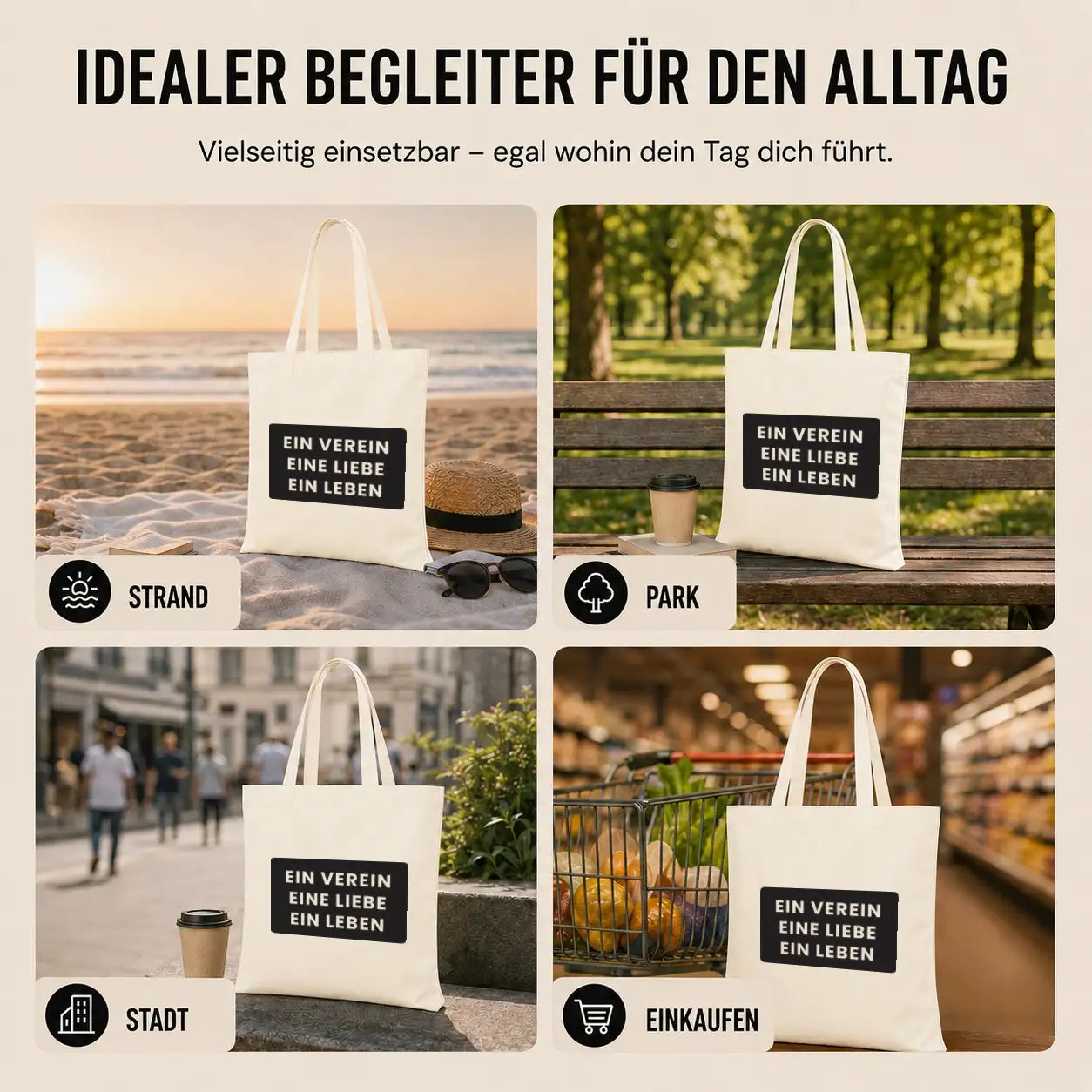 Baumwolltasche - Fussball Fan Motive - Motiv nach Wahl
