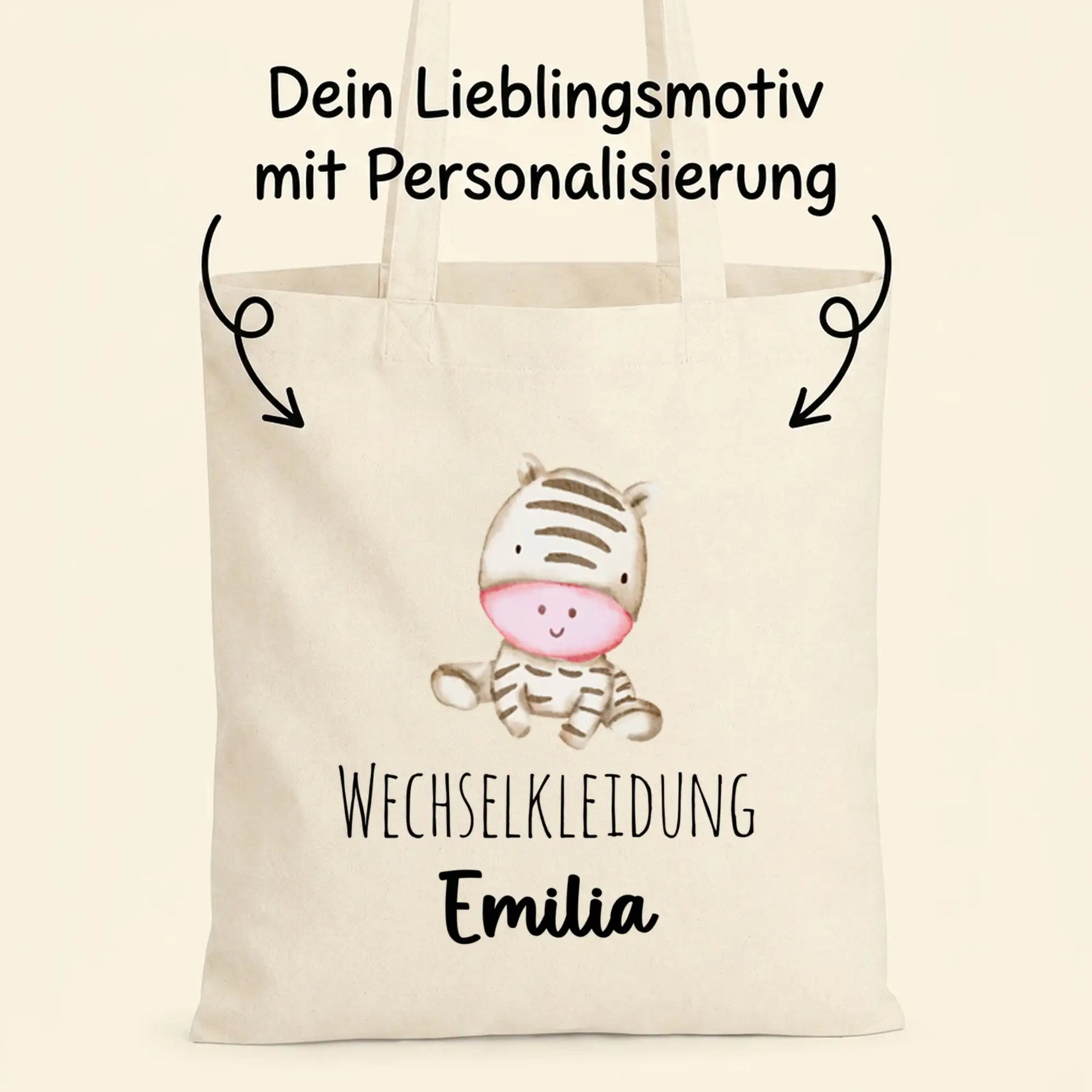Baumwolltasche - Tiermotive mit Namen - Motiv nach Wahl