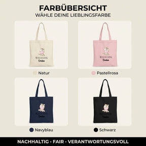 Baumwolltasche - Tiermotive mit Namen - Motiv nach Wahl