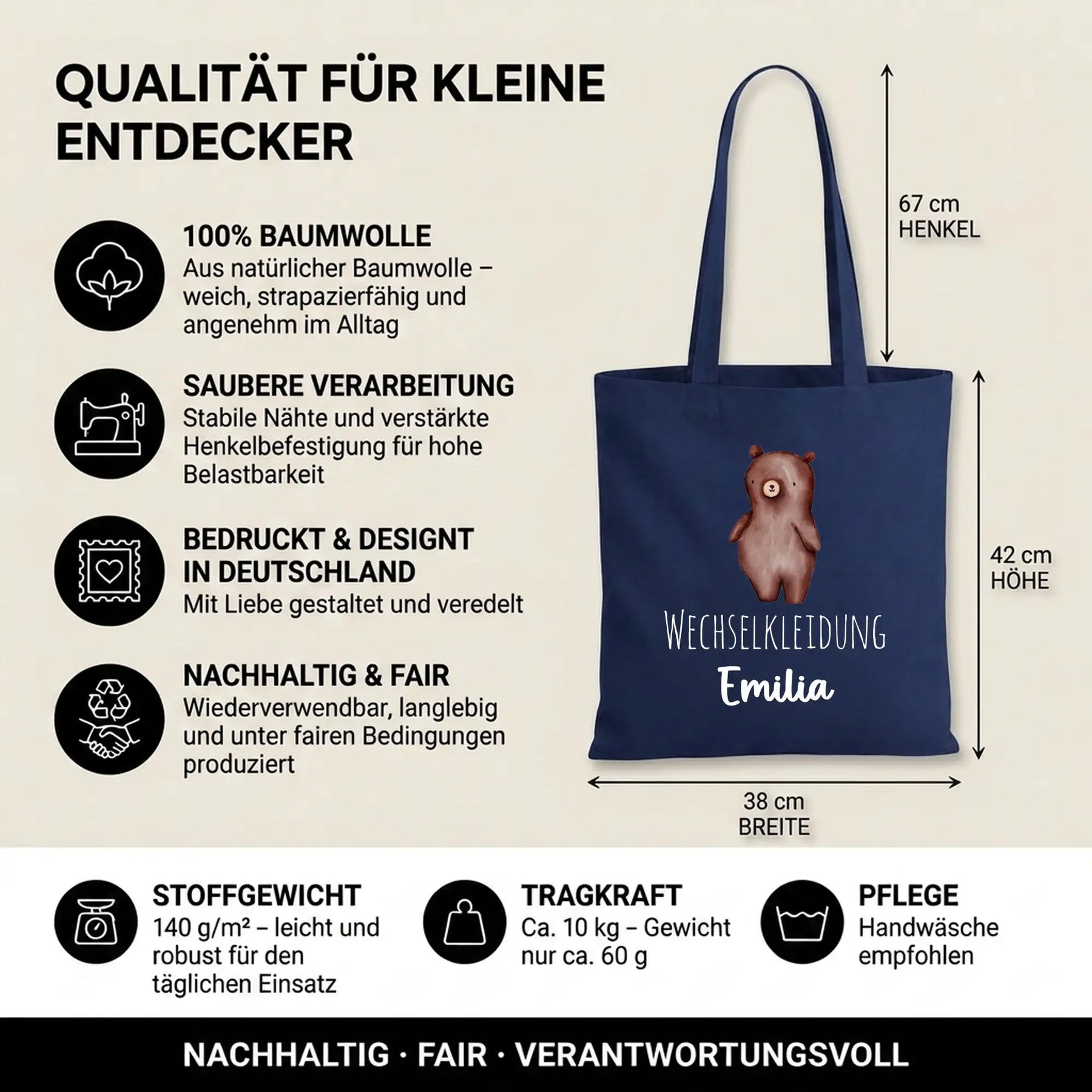 Baumwolltasche - Tiere - Motiv nach Wahl