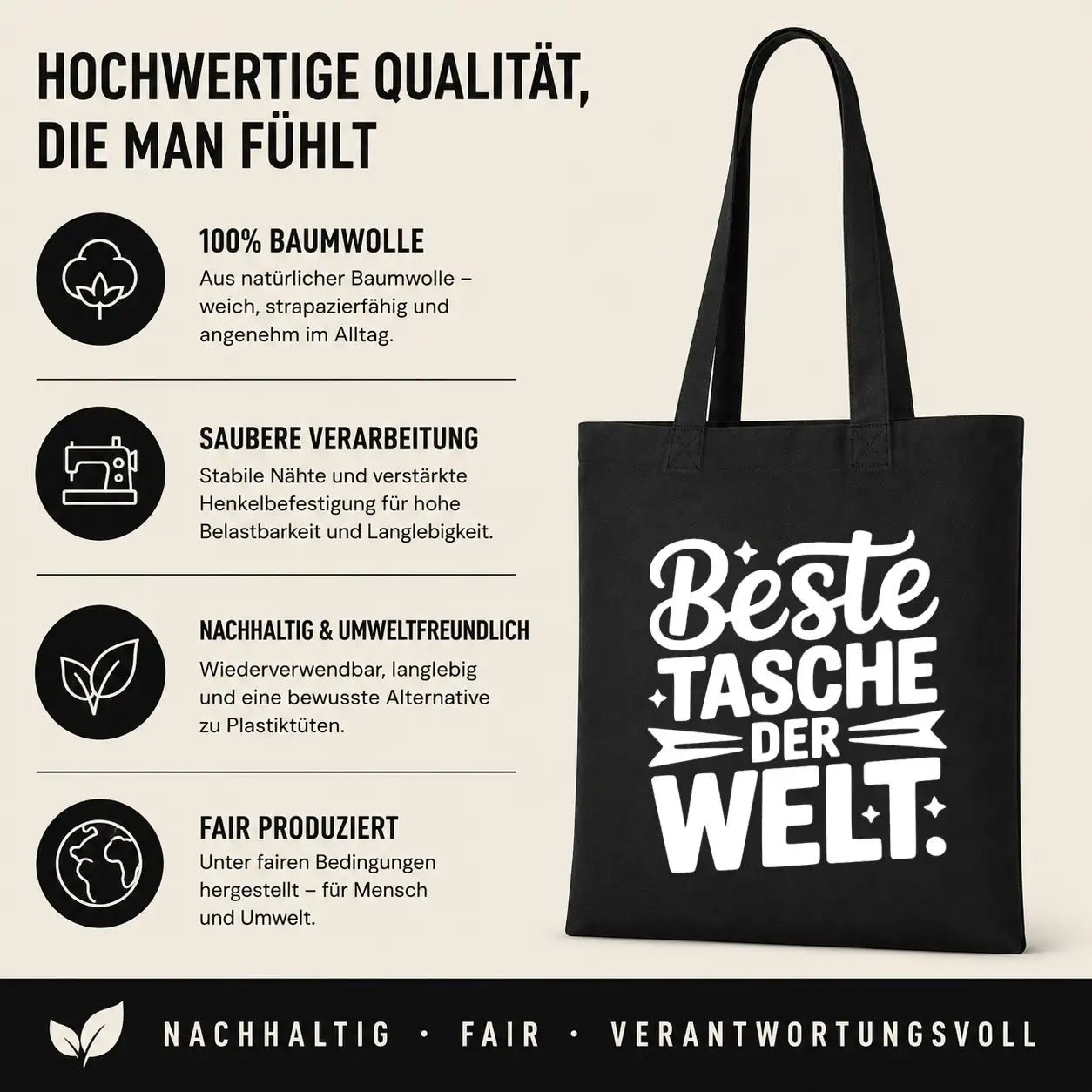 Baumwolltasche - Einkaufs-Sprüche & Taschen-Motive - Motiv nach Wahl