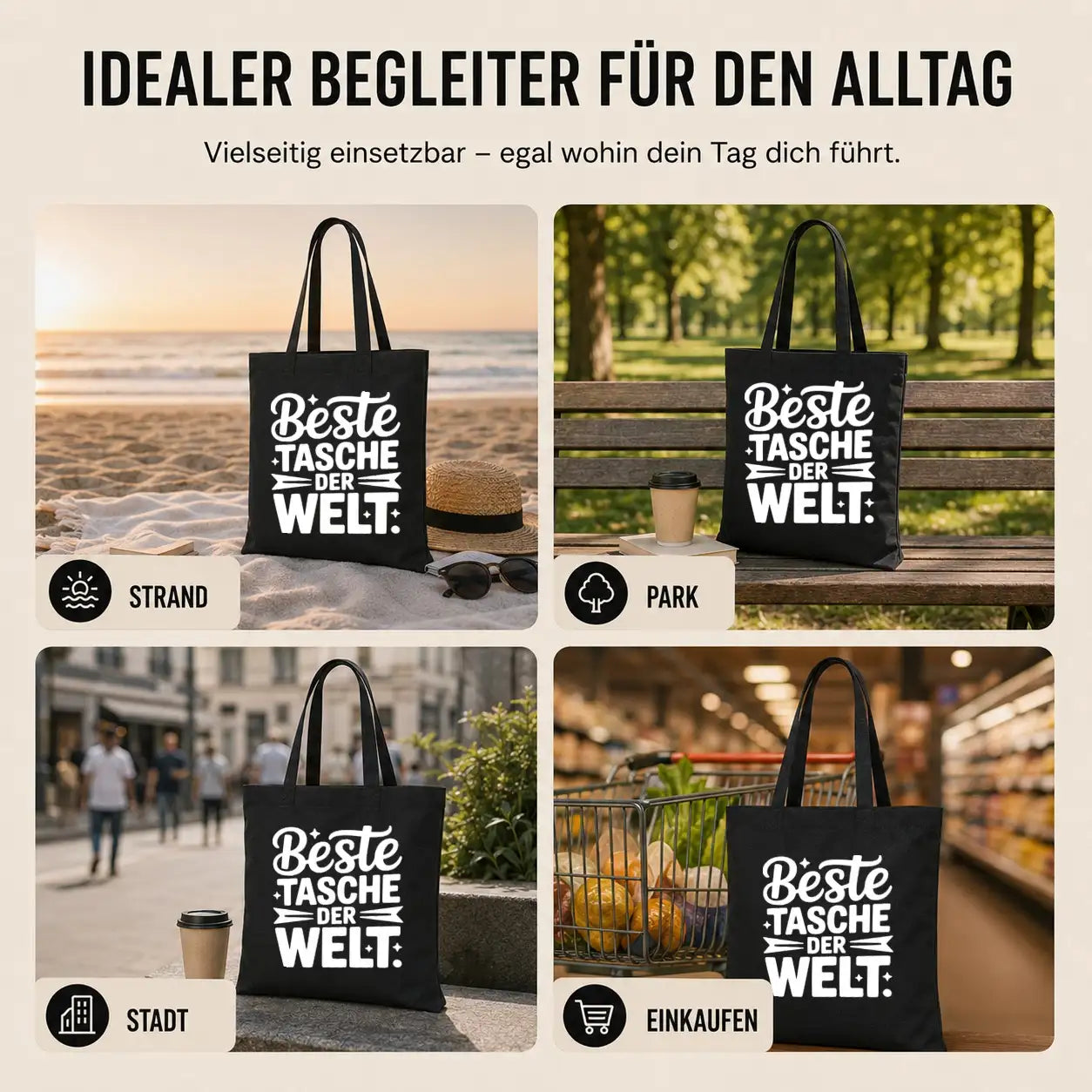 Baumwolltasche - Einkaufs-Sprüche & Taschen-Motive - Motiv nach Wahl