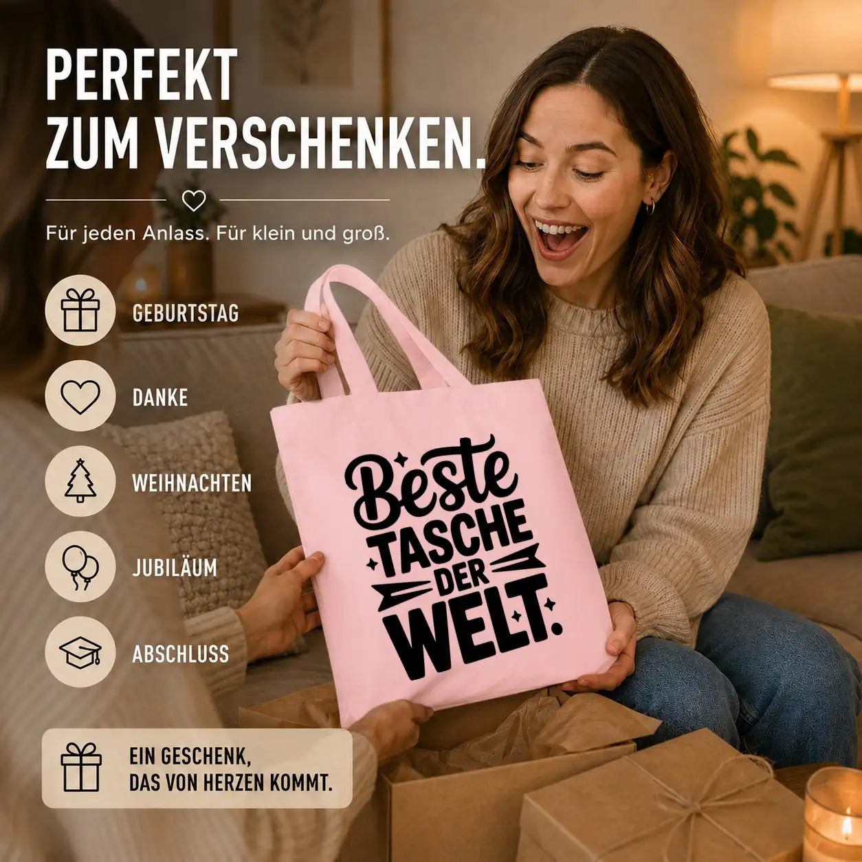 Baumwolltasche - Einkauf & Alltag Sprüche - Motiv nach Wahl