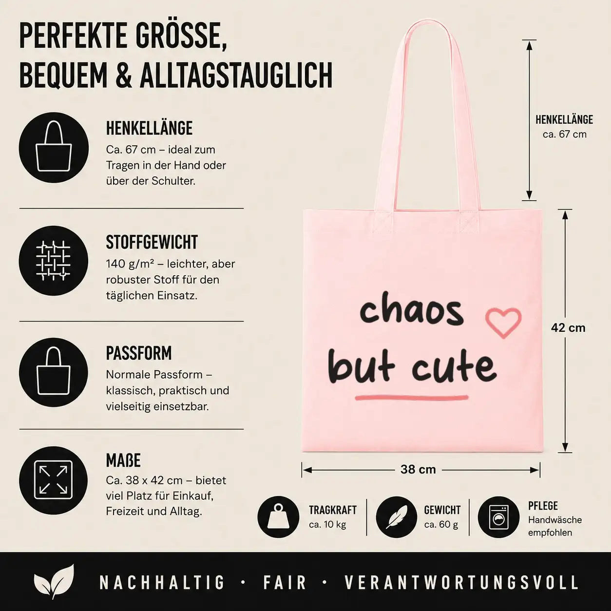 Baumwolltasche - Sprüche-Kollektion - Motiv nach Wahl