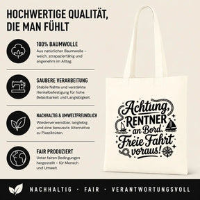 Baumwolltasche - Rentner Sprüche - Motiv nach Wahl