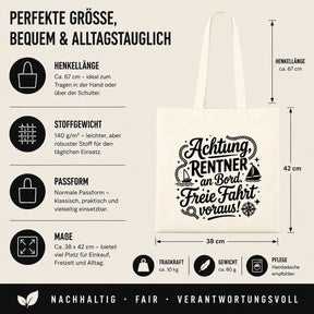 Baumwolltasche - Rentner Sprüche - Motiv nach Wahl