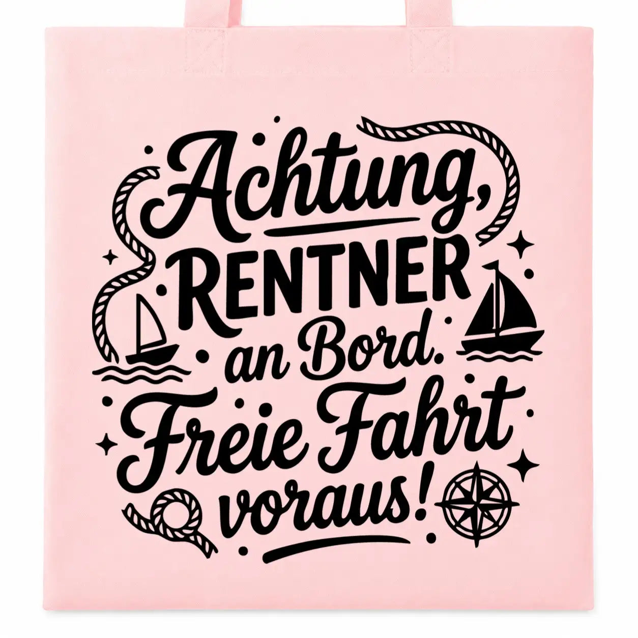 LIEBTASTISCH® Baumwolltasche - Achtung Rentner an Bord - {FARBE}