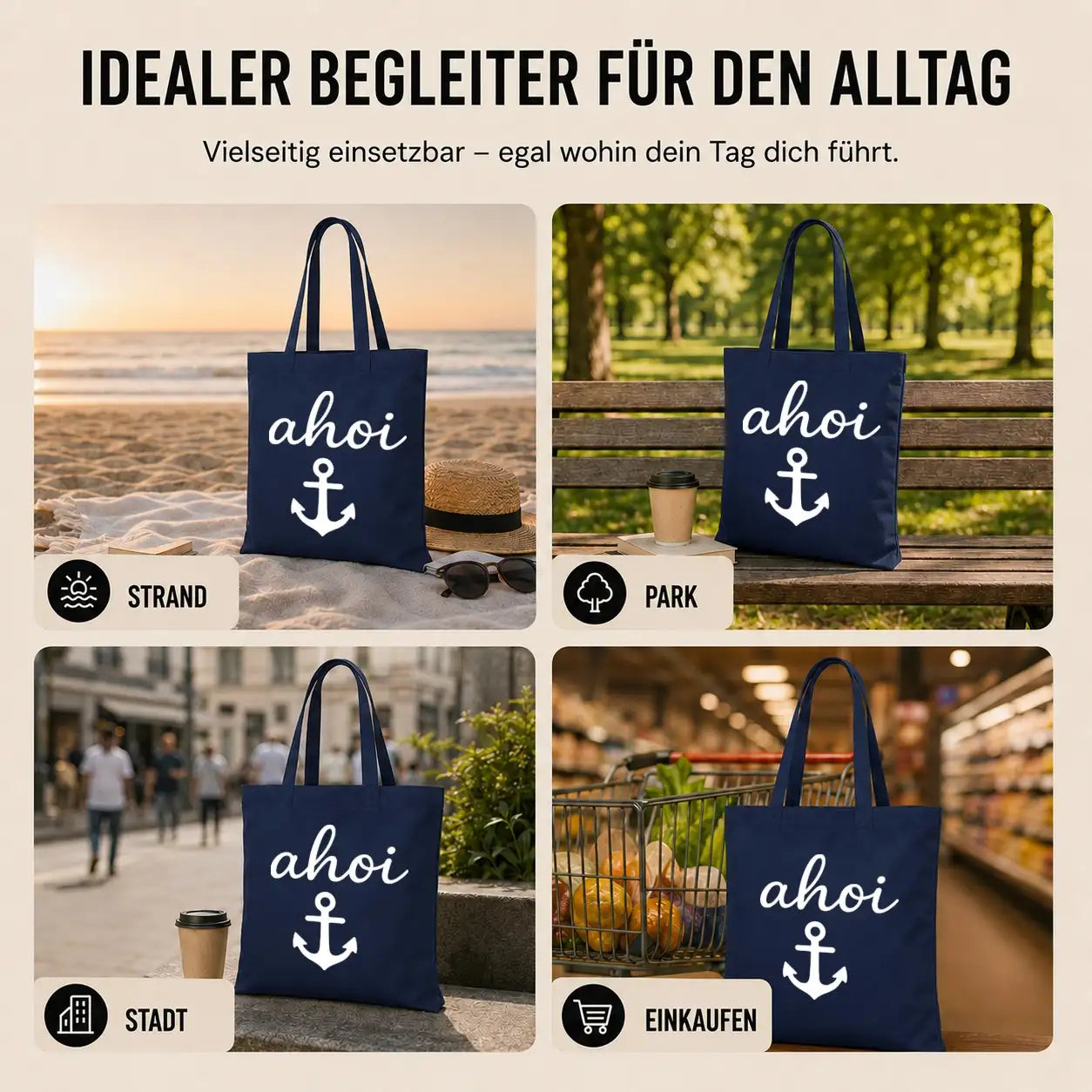 Baumwolltasche - Maritime Motive - Motiv nach Wahl