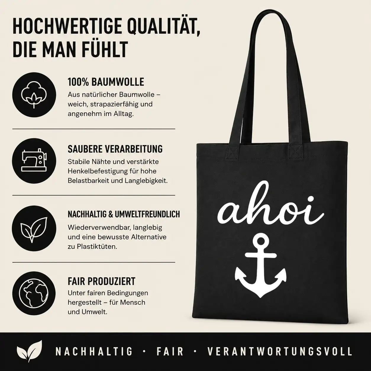 Baumwolltasche - Maritime Designs - Motiv nach Wahl