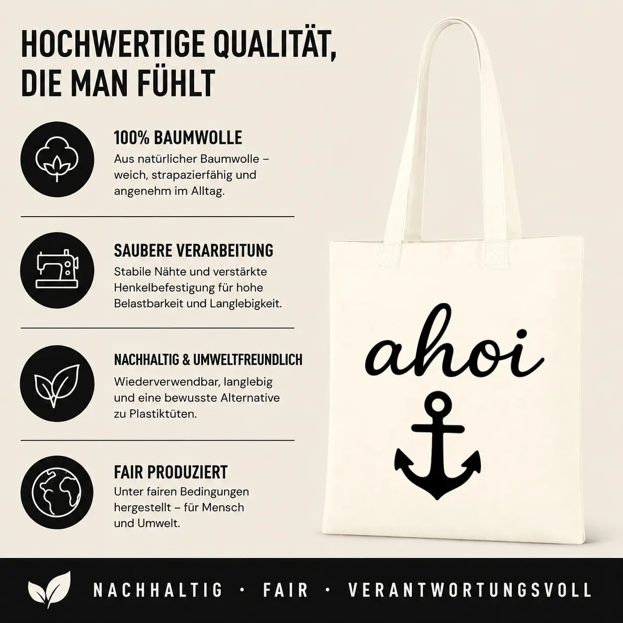 Baumwolltasche - Maritime Motive - Motiv nach Wahl